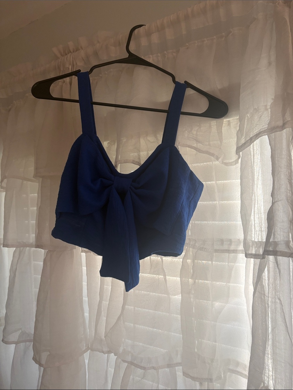 Blue bow top